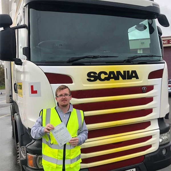 Man passing LGV driver training in Chester