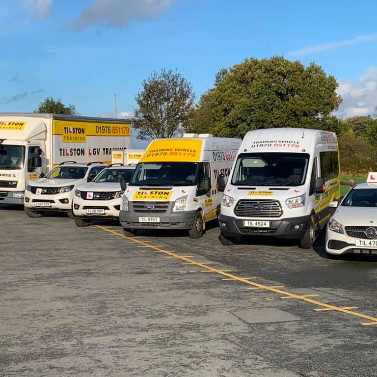 Fleet of vehicles at Tilston Training in Wrexham