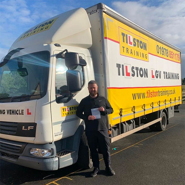 Man passing LGV test in Wrexham