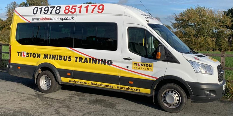 Minibus driver training vehicle at Tilston Training in Wrexham