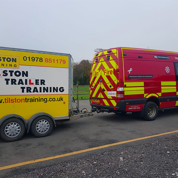 Trailer attached to van