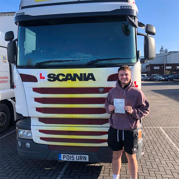 Man passing LGV driver training in Warrington