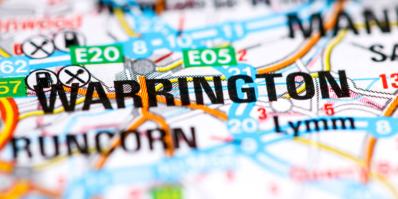 Map of Warrington